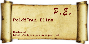 Polónyi Elina névjegykártya
